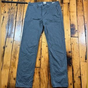 Flint And Tinder Mens 34x32 Straight Fit Chino Pants Gray Stretch Huckberry